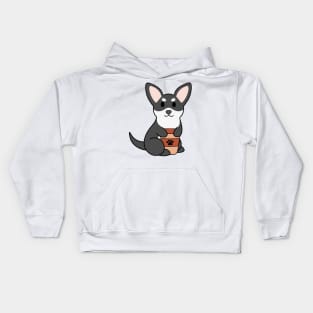 Black and White Chihuahua Coffee Kids Hoodie